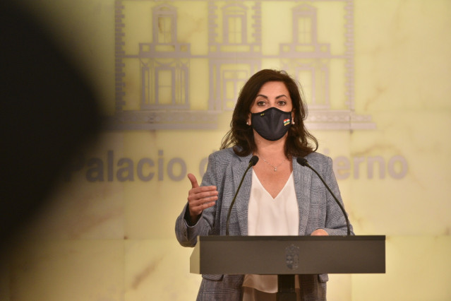 La presidenta del Gobierno de La RIoja, Concha Andreu, en comparecencia de prensa en la que ha anunciado nuevas medidas ante el decaimiento del Estado de Alarma