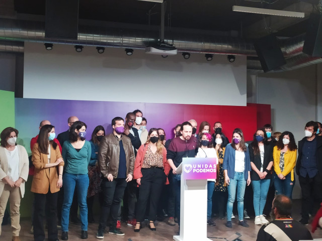 El candidato de Unidas Podemos a la Presidencia de la Comunidad de Madrid, Pablo Iglesias., deja todos los cargos en Podemos y no será diputado por 