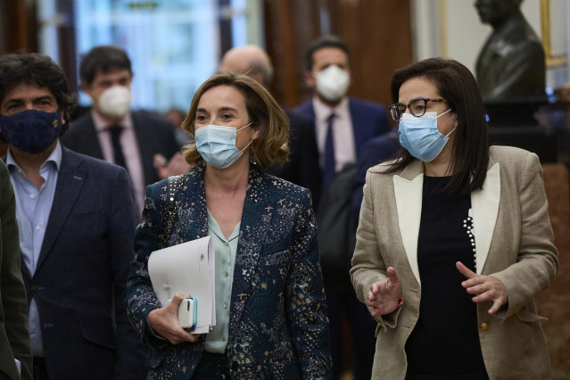 La portavoz del PP en el Congreso de los Diputados, Cuca Gamarra, a su llegada a una sesión plenaria en el Congreso de los Diputados, a 20 de abril de 2021, en Madrid, (España).