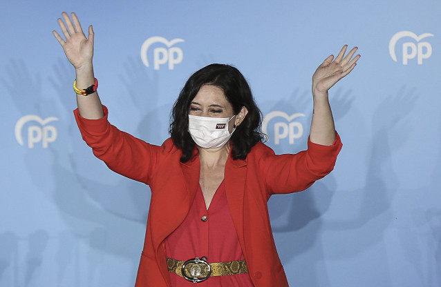 La presidenta de la Comunidad de Madrid y candidata a la reelección por el PP, Isabel Díaz Ayuso