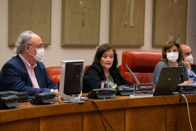 Archivo - La presidenta de la AIReF, Cristina Herrero, durante su comparecencia ante la Comisión de Presupuestos del Congreso