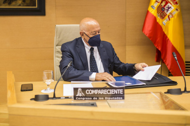 El exjefe de Asuntos Internos de la Policía Marcelino Martín Blas, durante su comparecencia en la comisión Kitchen del Congreso