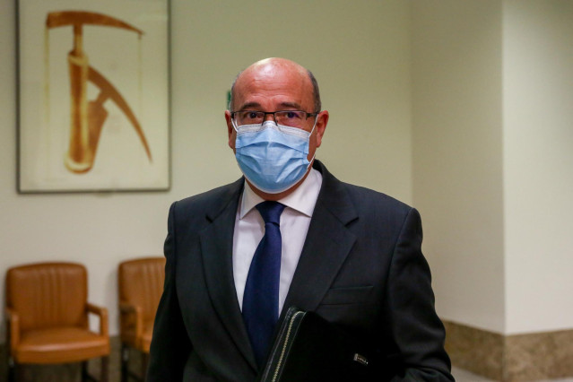 Archivo - El coronel de la Guardia Civil Diego Pérez de los Cobos a su llegada a la comisión Kitchen del Congreso de los Diputados