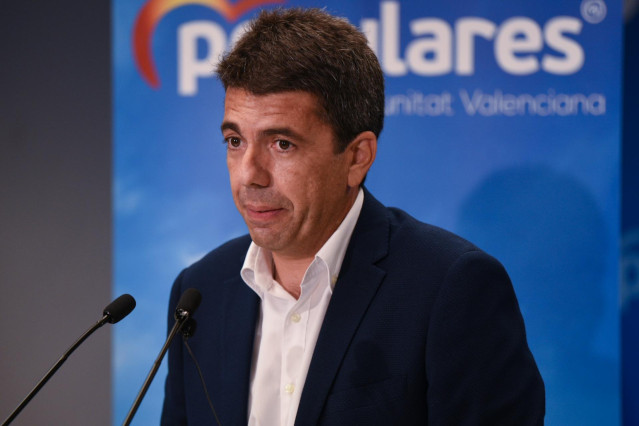 Carlos Mazón en la rueda de prensa donde ha anunciado su candidatura a presidir el PPCV