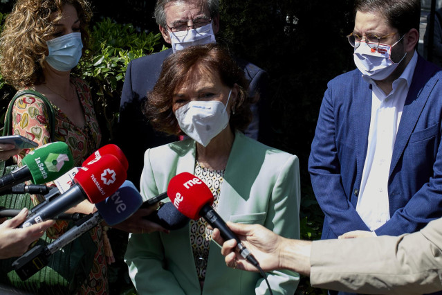 La vicepresidenta primera del Gobierno y ministra de Presidencia, Relaciones con las Cortes y Memoria Democrática, Carmen Calvo.