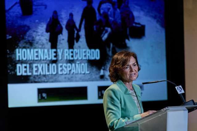 La vicepresidenta primera del Gobierno y ministra de Presidencia, Relaciones con las Cortes y Memoria Democrática, Carmen Calvo
