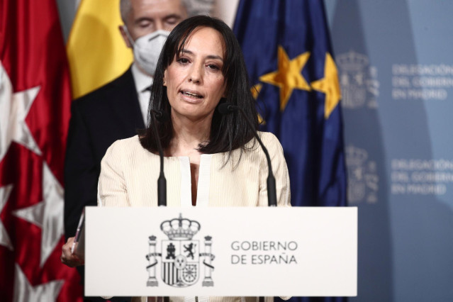 Archivo - La nueva delegada del Gobierno en la Comunidad de Madrid, Mercedes González, interviene durante la toma de posesión para dicho cargo, en la sede de la Delegación del Gobierno, Madrid, (España), a 31 de marzo de 2021. Durante el acto se producirá