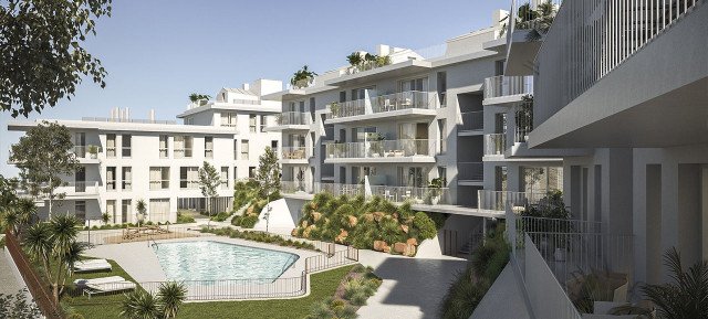 Recreación del interior de la promoción Bassi de Aedas Homes en El Masnou (Barcelona)