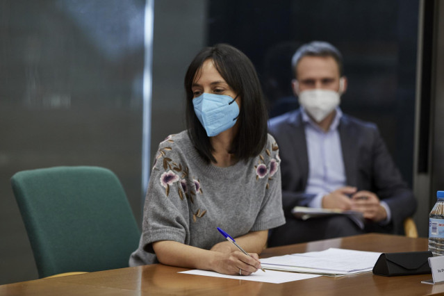 Archivo - La delegada de Gobierno en Madrid, Mercedes González, durante una reunión del Plan Territorial de Protección Civil de la Comunidad de Madrid (PLATERCAM) sobre la pandemia en la región, a 5 de abril de 2021, en Madrid (España). El Plan Regional d