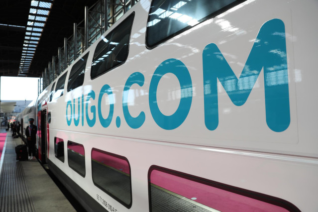 Un tren estacionado durante la inauguración del primer trayecto de Ouigo, a 7 de mayo de 2021