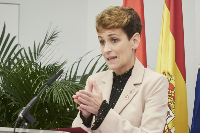 Archivo - La presidenta del Gobierno de Navarra, María Chivite.