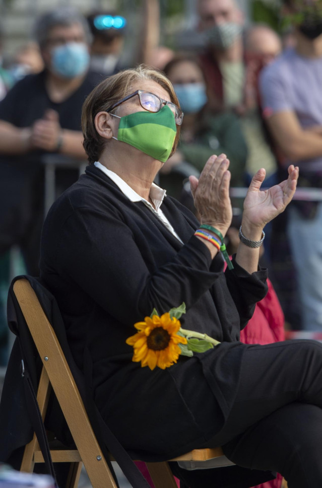 La diputada de Más País-Equo en el Congreso Inés Sabanés durante un acto de cierre de campaña de Más Madrid