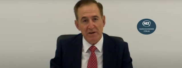 El presidente de Mapfre, Antonio Huertas, durante el acto de Nueva Economía Forum Tendencias