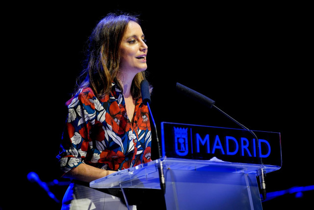 La delegada del Área de Cultura, Turismo y Deporte, Andrea Levy presenta la programación de las fiestas de San Isidro 2021 en el Auditorio del Centro de Cultura Contemporánea Condeduque, a 11 de mayo de 2021, en Madrid (España).