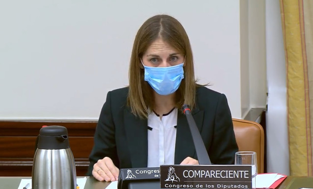 Archivo - La presidenta del FROB, Paula Conthe, comparece en comisión