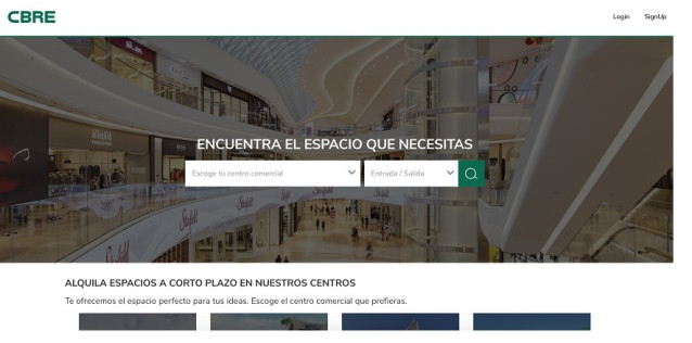 Aspecto de la interfaz de la nueva plataforma digital gestionada por CBRE