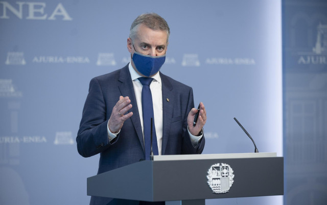 El Lehendakari, Iñigo Urkullu, en comparecencia pública en Vitoria