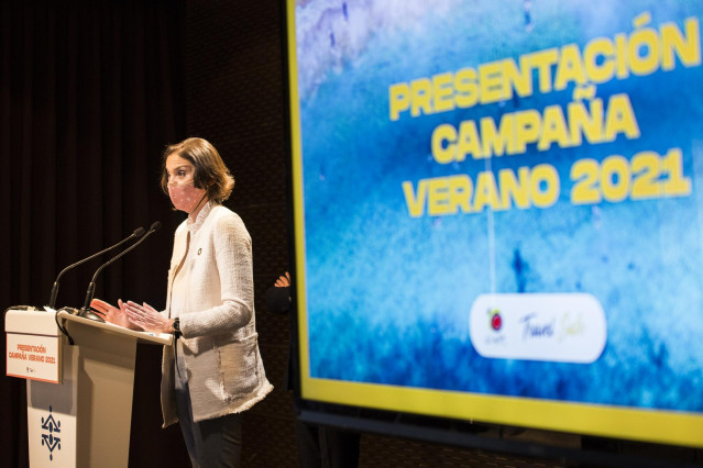 La ministra de Industria, Comercio y Turismo, Reyes Maroto, presenta la nueva campaña promoción turística internacional para el verano.