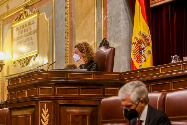 La presidenta del Congreso, Meritxell Batet durante una sesión Plenaria en el Congreso