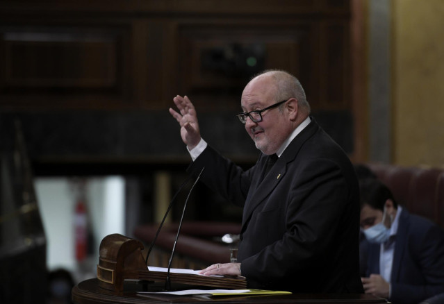 El diputado de ERC, Joan Capdevila y Esteve, interviene en una sesión plenaria en el Congreso