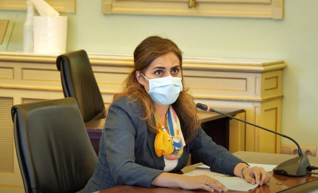 La diputada de Vox Idoia Ribas, en la Comisión parlamentaria.