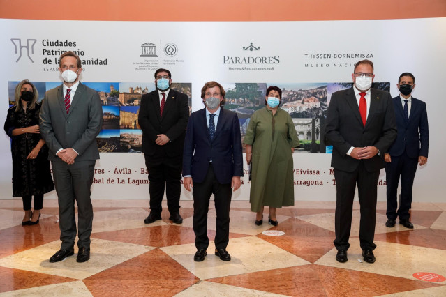 Presentación de la oferta turística del Grupo de Ciudades Patrimonio de la Humanidad de España y Paradores de Turismo de España en el Museo Nacional Thyssen-Bornemisza, a 13 de mayo de 2021, en Madrid (España).