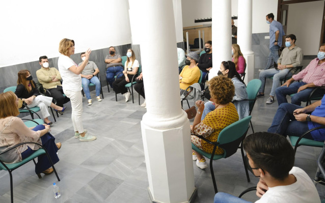 Susana Díaz en un encuentro con militantes este sábado.