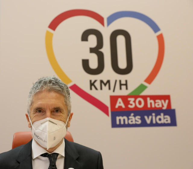 El ministro del Interior, Fernando Grande-Marlaska, en la inauguración de unas jornadas de la DGT