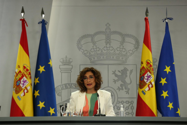 La ministra Portavoz y de Hacienda, María Jesús Montero, comparece en rueda de prensa posterior al Consejo de Ministros celebrado en Moncloa, a 11 de mayo de 2021, en Madrid (España).