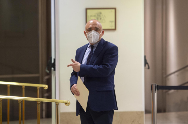 Archivo - El secretario general del Grupo Socialista en el Congreso, Rafael Simancas, al inicio de una Junta de Portavoces en el Congreso