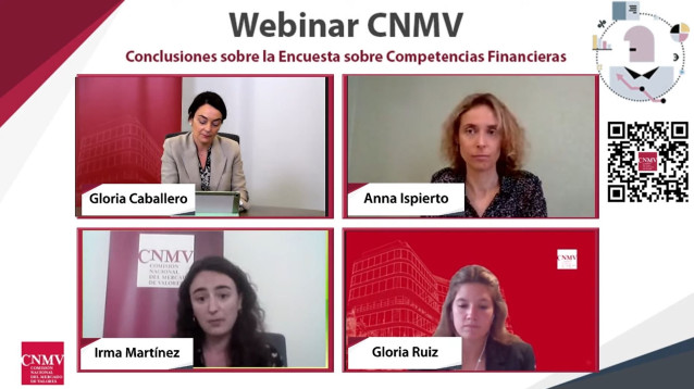 Webinar organizado por la CNMV para explicar las conclusiones sobre la Encuesta sobre Competencias Financieras realizado el 18 de mayo de 2021