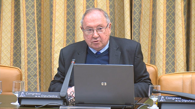 Archivo - El presidente de la Cámara de España, José Luis Bonet, durante su intervención en la Comisión de Industria, Comercio y Turismo del Congreso de los Diputados