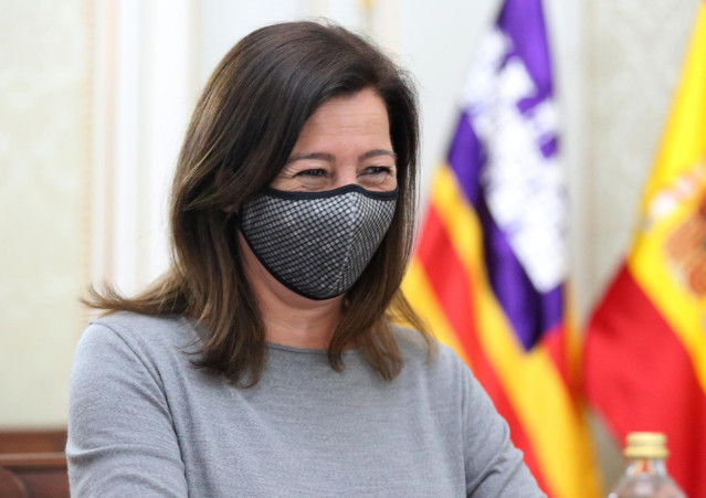 La presidenta del Govern Balear, Francina Armengol durante su reunión con el ministro de Política Territorial en la sede del Ministerio, a 13 de mayo de 2021, en Madrid (España).