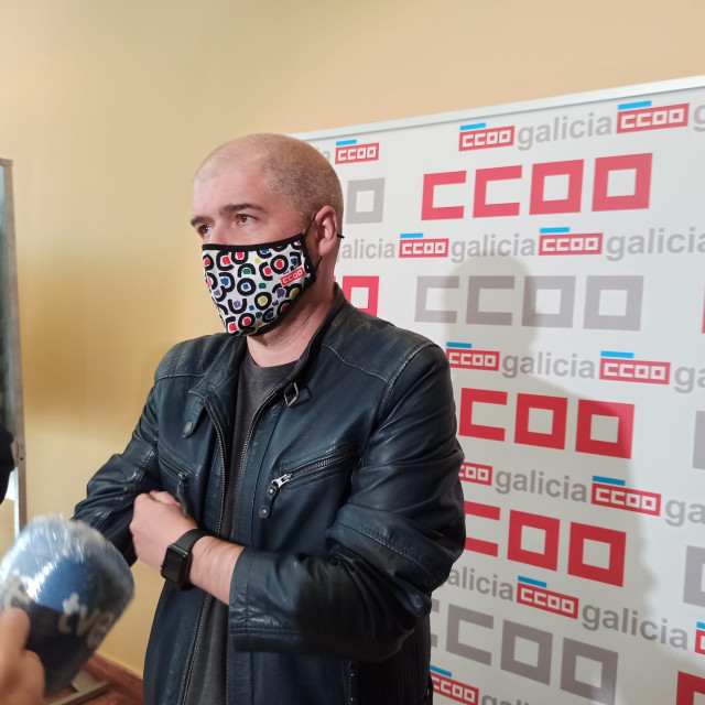 El secretario general de CC.OO., Unai Sordo, en el XII Congreso del sindicato en Galicia