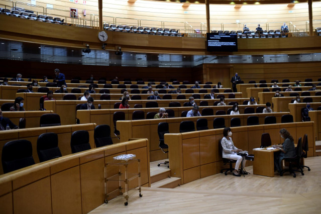 Archivo - Hemiciclo del Senado durante un pleno en Madrid (España), a 9 de septiembre. Esta sesión es la continuación de la del día anterior, en la que se produjo la comparecencia del presidente del Gobierno a petición propia para explicar las líneas gene