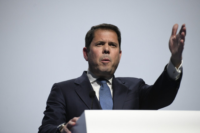 Archivo - El presidente de la Confederación Española de la Pequeña y Mediana Empresa Cepyme, Gerardo Cuerva, durante su intervención en la jornada inaugural del Congreso Nacional de la Distribución de la Automoción, en Madrid (España), a 5 de febrero 2020