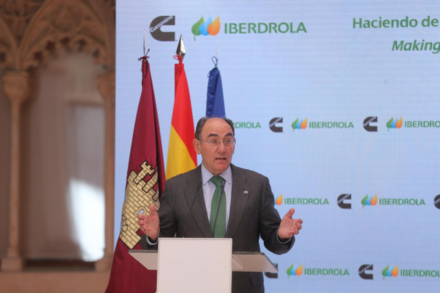 El presidente de Iberdrola, Ignacio Sánchez Galán, interviene en la presentación del acto 'Haciendo de España un polo industrial del hidrógeno verde en Europa', a 24 de mayo de 2021, en Toledo, Castilla-La Mancha, (España). Este encuentro está convocado p