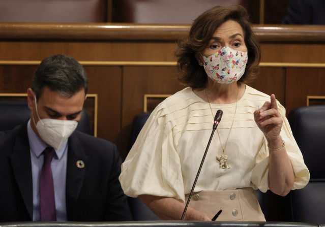 La vicepresidenta primera del Gobierno, ministra de la Presidencia, Relaciones con las Cortes y Memoria Democrática, Carmen Calvo