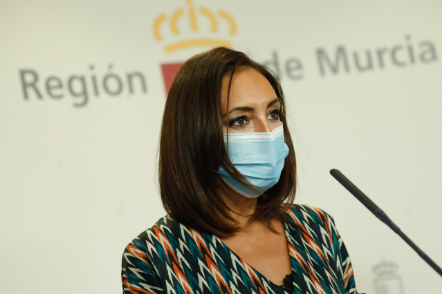 La portavoz del Ejecutivo murciano, Valle Miguélez, en una rueda de prensa posterior al Consejo de Gobierno del 27 de mayo de 2021