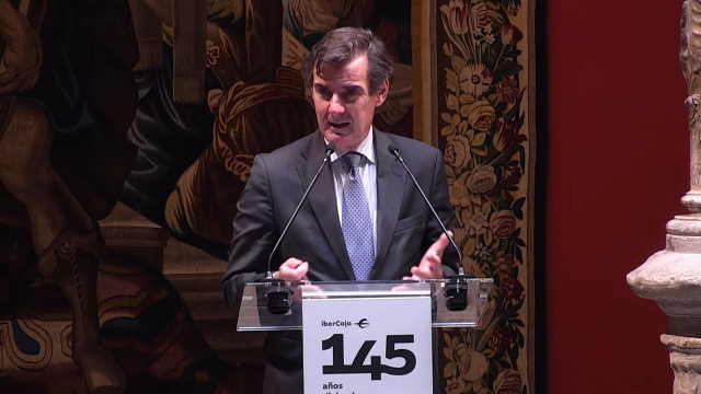 El secretario general del Tesoro y Financiación Internacional, Carlos San Basilio, en el acto conmemorativo del 145º aniversario de Ibercaja Banco.