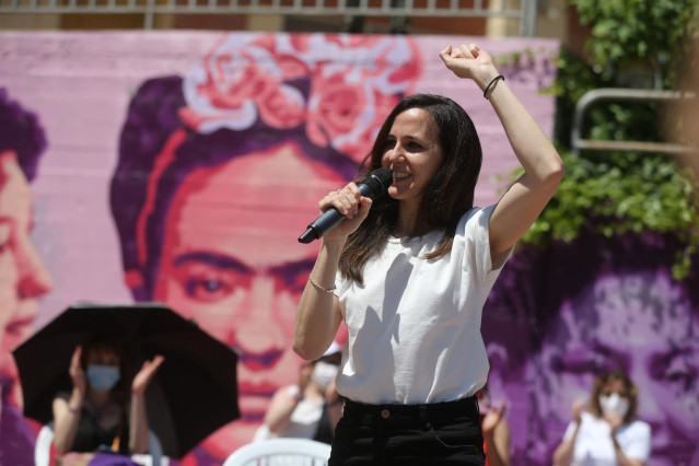 La ministra de Derechos Sociales, Ione Belarra, durante la presentación de su candidatura para liderar Podemos, a 29 de mayo de 2021, en Getafe, Madrid (España)