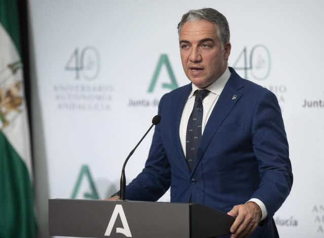 El consejero de la Presidencia, Administración Pública e Interior y portavoz del Gobierno andaluz, Elías Bendodo, en una imagen de archivo