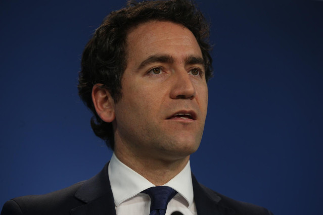 El secretario general del Partido Popular, Teodoro García Egea, ofrece una rueda de prensa posterior a la reunión del Comité de Dirección del PP, a 31 de mayo de 2021, en Madrid (España).