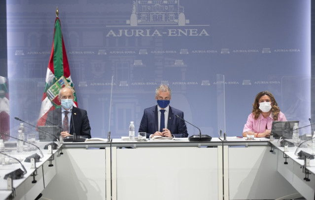 El lehendakari, durante la reunión del LABI de este lunes