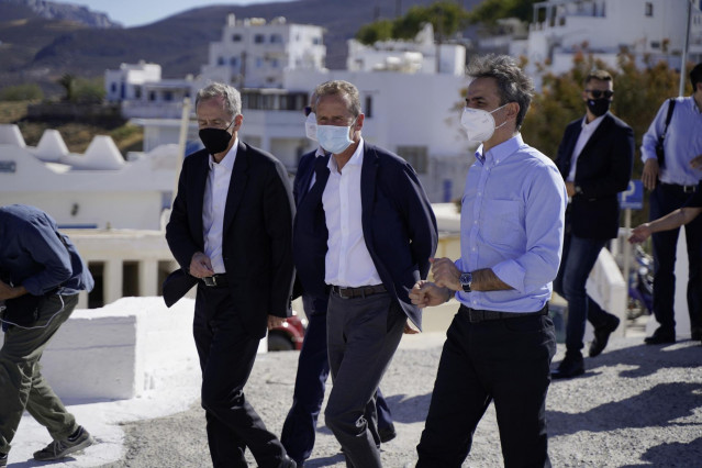 Herbert Diess y Kyriakos Mitsotakis en Astypalea.