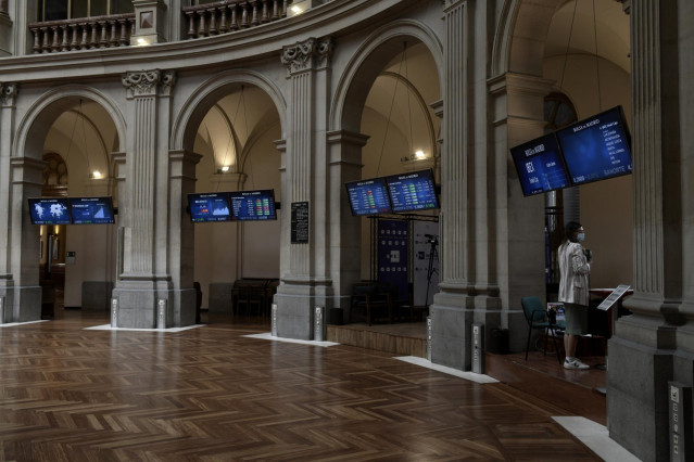 Valores económicos en el Palacio de la Bolsa, a 28 de mayo de 2021, en Madrid (España).