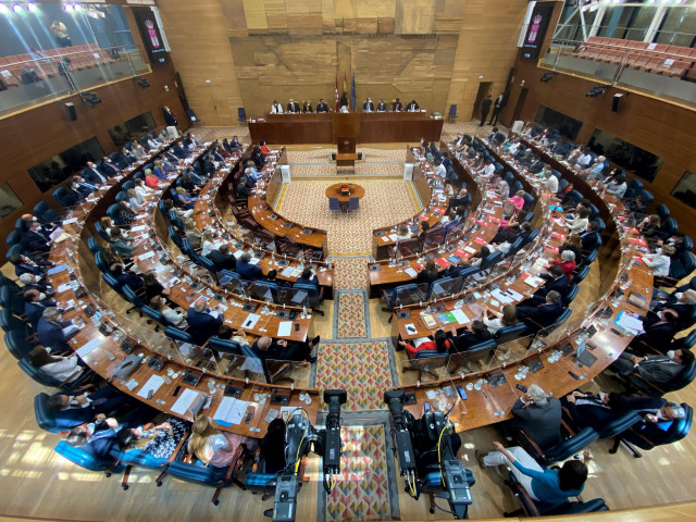 Vista general de la Asamblea de Madrid de la XII Legislatura constituida con la nueva presidenta de la Asamblea, Eugenia Carballedo, a 8 de junio de 2021, en Madrid (España). Este martes se constituye la Asamblea de Madrid tras los comicios del 4 de mayo,
