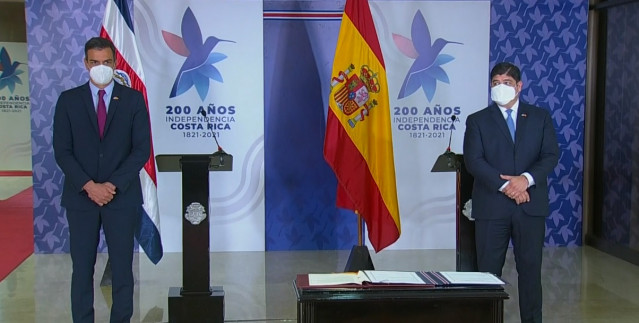 Rueda de prensa de Pedro Sánchez y el presidente de Costa Rica