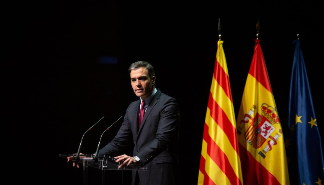 El president del Govern espanyol, Pedro Sánchez, anuncia en una conferència al Liceu que indultarà els condemnats per l'1-O.