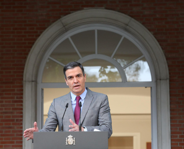 El presidente del Gobierno, Pedro Sánchez, realiza una declaración institucional tras la celebración del Consejo de Ministros en el que se han aprobado los indultos a los presos independentistas en prisión, a 22 de junio de 2021, en Madrid (España)